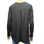 Enza Costa Women’s Size 0 XS Black Pleated Back Pullover Long Sleeve Top Shirt Photo 4