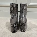 Tony Bianco  Brazen Python Print Leather Boots White Black Snakeskin Zip Photo 4