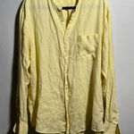 J.Crew VTG  Pastel Yellow Button Up Top Long Sleeve Blouse Womens 2X Beach Prep Photo 0