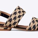 Tory Burch Lola Woven Flat Sandals Blue Patent Leather Boho Heeled Resort 7 Photo 0
