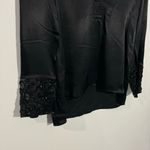 ZARA NWT ‎ Black Satin Blouse With Embellished Jeweled Wide Cuffs Size Small Photo 9