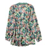 Matilda Jane  Women's Floral Print Long Sleeve Blouse Lace‎ Trim Peasant V Neck L Photo 1
