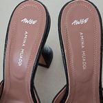 Amina Muaddi  Black Pointy Lupita Leather Mules Photo 2