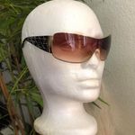 2000s Y2K Baddie Black Brown ombre gold tiny vintage statement piece sunglasses rhinestone details Photo 0