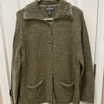 Woolrich  knit cardigan green speckled size XL women’s button down with pockets Photo 0
