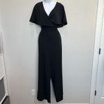 Alex Marie Sz 14 Capelet Cape V-Neck Jumpsuit Black Wide Leg Formal Mother Bride Photo 3