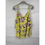 Torrid Floral Blouse Women 2X Yellow Handkerchief Hem Cami Tank Preppy Casual Photo 1