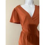 Abercrombie & Fitch Abercrombie Fitch Tiered Wrap Dress Short Flutter Sleeve Orange NWT Size L Photo 4