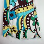 Y2K Hippie Print Strapless Dress Sz 12 Mini Midi Funky Retro Blue Photo 3