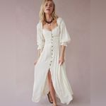 Free People magdalia romantic boho maxi dress size S bottom down puffy sleeve Photo 1
