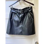 Marc New York Faux Leather Skirt M Black Elastic Waist Aline Grunge Club Night Photo 5