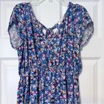 Cupshe blue floral open back tie dress coverup M Photo 11