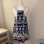 Blu Pepper Navy and Cream Boho Patterned Sleeveless Dress Photo 2