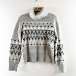 Evereve  Fair Isle Turtleneck Pullover Sweater Jumper Gray Small Photo 1