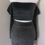 Forever 21 New Years Eve Black & Silver Sparkle Two Piece Set Photo 0