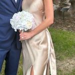 Revelry Steph Satin Dress Gold Size 0 Photo 0