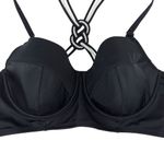 Cacique NWT Swim Underwire Balconette Macrame Swim Bikini Top Black Size 44C Photo 3