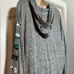 PINK - Victoria's Secret Victoria’s Secret PINK Pebbled Gray Oversized Hooded Graphic Women’s Sweater Photo 5