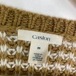 Caslon Tan White Striped Long Sleeve Knit Tunic Sweater Women's Size Medium M Photo 4