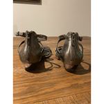 Kenneth Cole Reaction  Gladiator 9.5‎ Silver Sandals Fringe Beaded Flats Fringe Photo 3