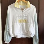 MARCIA | 80s Vintage Pastel Windbreaker \ Full Zip Granny Windbreaker | Large Blue Photo 0