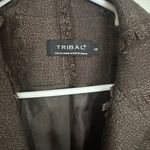Tribal Chocolate Textured Jacket Brown Size 12 Photo 1
