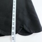 Shoshanna  Solid Black Scalloped Crepe Short Sleeve Top Size 0 Photo 6