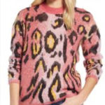RD Style  Crop Pink Animal Print Sweater Size Small Photo 0