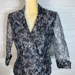 Alex Evenings  snake print sheer lightweight blazer, lined size Small Photo 6