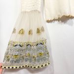 Free People  Small Top Ivory Embroidered Bell Sleeve‎ Flared Boho Dramatic 696 Photo 7