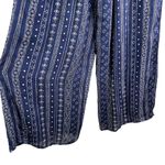 Sadie & Sage Pants Wide Leg Pants Navy Cream Small Lined Belted Boho New Blue Photo 9