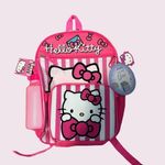 NWT Hello Kitty Backpack 5 Pcs Lunch Bag Carabiner Water Bottle Key Chain Sanrio Pink Photo 0