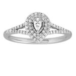 10kt White Gold 1/3 CT diamond engagement ring set bridal set size 7 Silver Photo 0