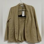 Molly Bracken  Gold Suit Shimmer Blazer and Shorts Photo 2