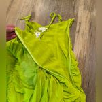 For Love & Lemons NWT  Lorlai Mini Dress in Lime Green Ruched Dress Medium Photo 5
