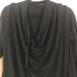 ALLSAINTS Amei Black Long Sleeve Drape Tie Dress Small Whimsygoth Emo Chic Photo 4