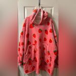 Strawberry Print Women's Cozy Hoodie Pink Size undefined Photo 1