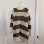 Free People  size small brown and cream striped maxi sweater Photo 3