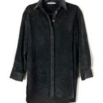 ZARA  | Corduroy Charcoal Gray Button Up Shirt XS Photo 0