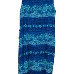 Dress Barn Vintage  Blue Floral Striped Long Dress Women’s Size 12 Summer Vacation Photo 5