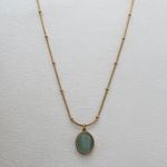Green Crystal Pendant Necklace for Women Gold Photo 0