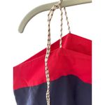 Joie  Silk Colorblock Cold Shoulder Top Blouse Navy Blue Red‎ XS Photo 3