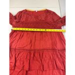 Taylor & Sage shirt with floral prints and lace and crochet Red Sz S Photo 9