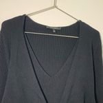 Toccin NY black, long sleeve, ribbed, cotton wool spandex blend midi dress L Photo 1