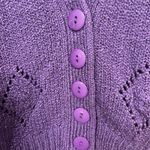 Vintage Liz Thomas Short Sleeve Purple Cardigan Size M Photo 3