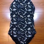 Harry Potter Spells Swimsuit Womens S Black White Spell Words Graphic Back Strap Photo 0