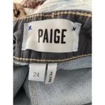 Paige  Women's Blue Light Wash Distressed Hem Side Slits Denim Mini Skirt Size 24 Photo 8