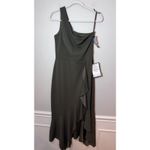 XScape One Shoulder Asymmetric Hem Gown STYLE: 4840X Olive Green Sz 12 NWT $239 Photo 8