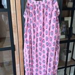Old Navy  Block print maxi dress ruffle drop hem swing floral sleeveless bow tie Photo 1