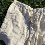 Free People  Womens Linen Blend Tomboy High Waisted Shorts in Cream Photo 2